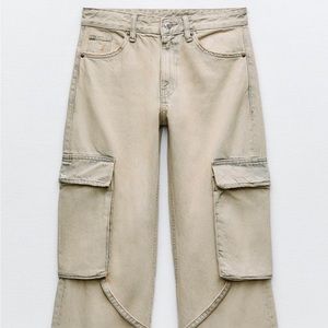 ZARA WIDE LEG CARGO NEVER USED
